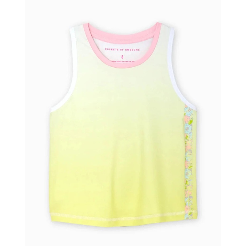 Rockets of Awesome Flower Active Tank - Highlighter