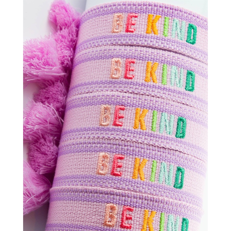 Colorful Embroidered Bracelets | Lilac | Be Kind