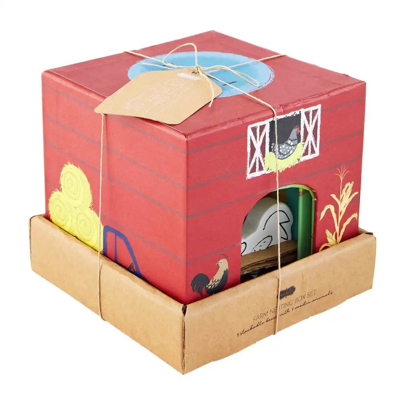 Mudpie Wooden Nesting Box - Farm Animals