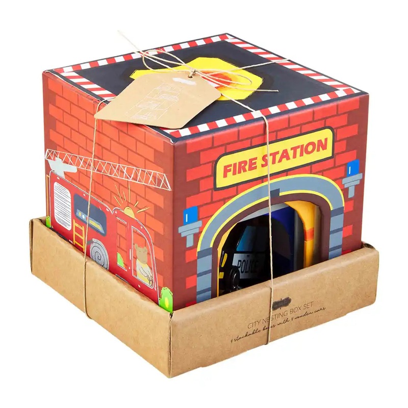 Mudpie Wooden Nesting Box - Firestation