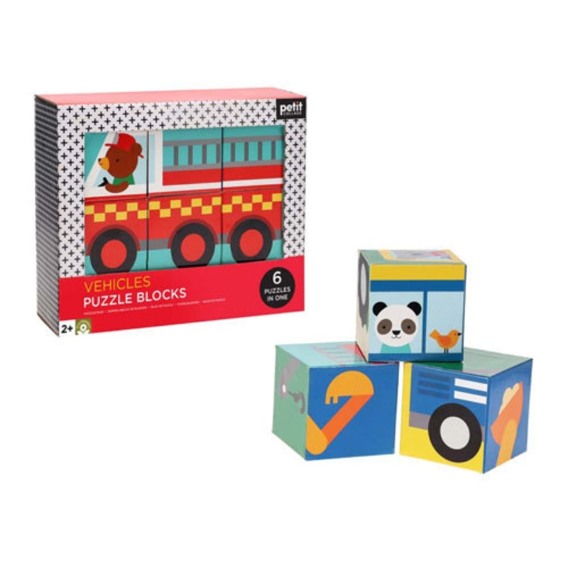 Petit Collage Puzzle Blocks- Vehicles