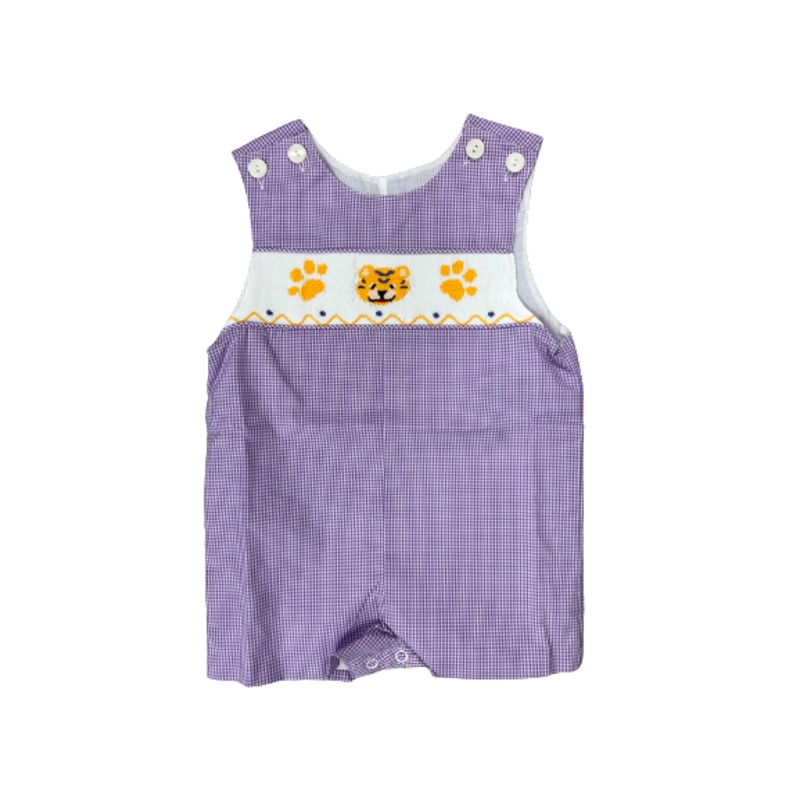 Remember Nguyen Smocked Gingham Tigers Shortall