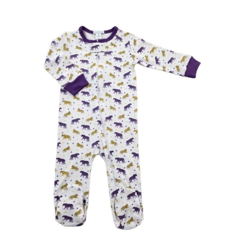 LaLuna Purple & Gold Tiger Footie