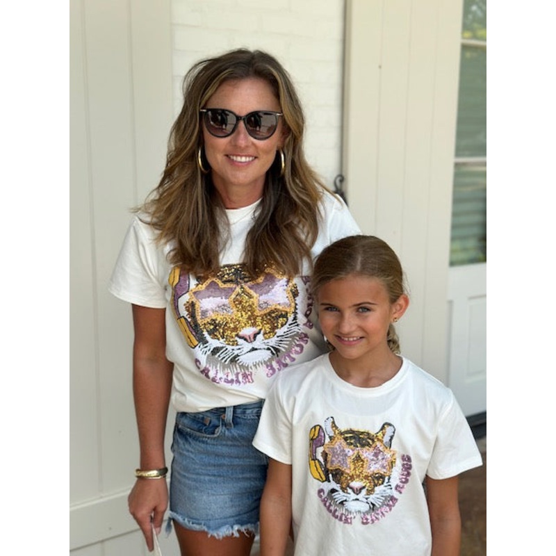 Tiger Callin' Baton Rouge Sequin Tee