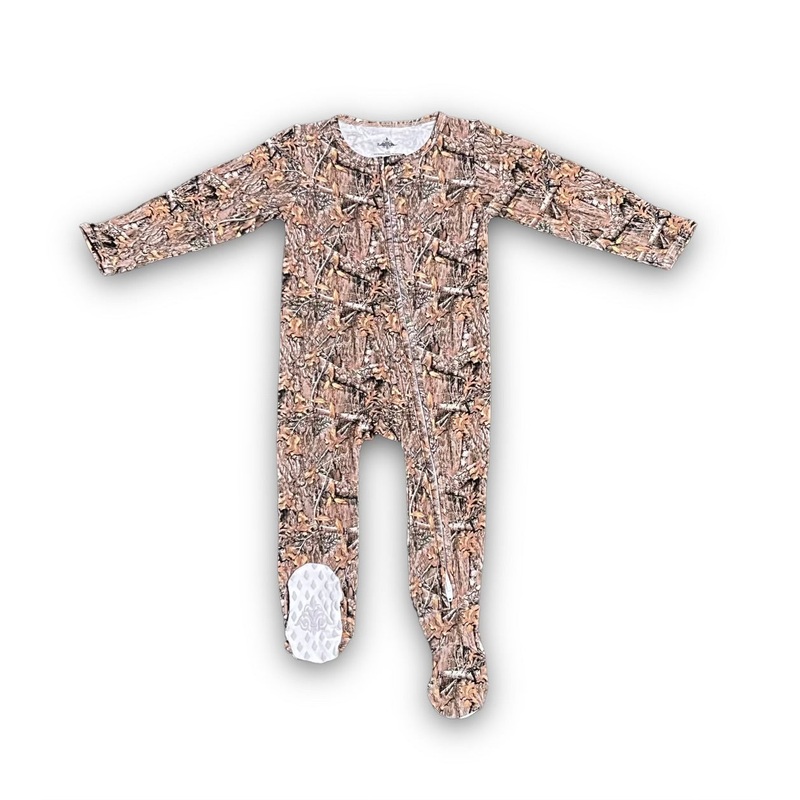 Belle Cher Real Oak Camo Bamboo Footie