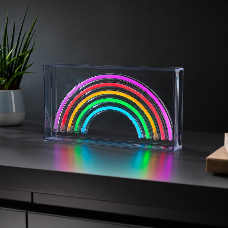 Boxed Acrylic Rainbow Neon Light