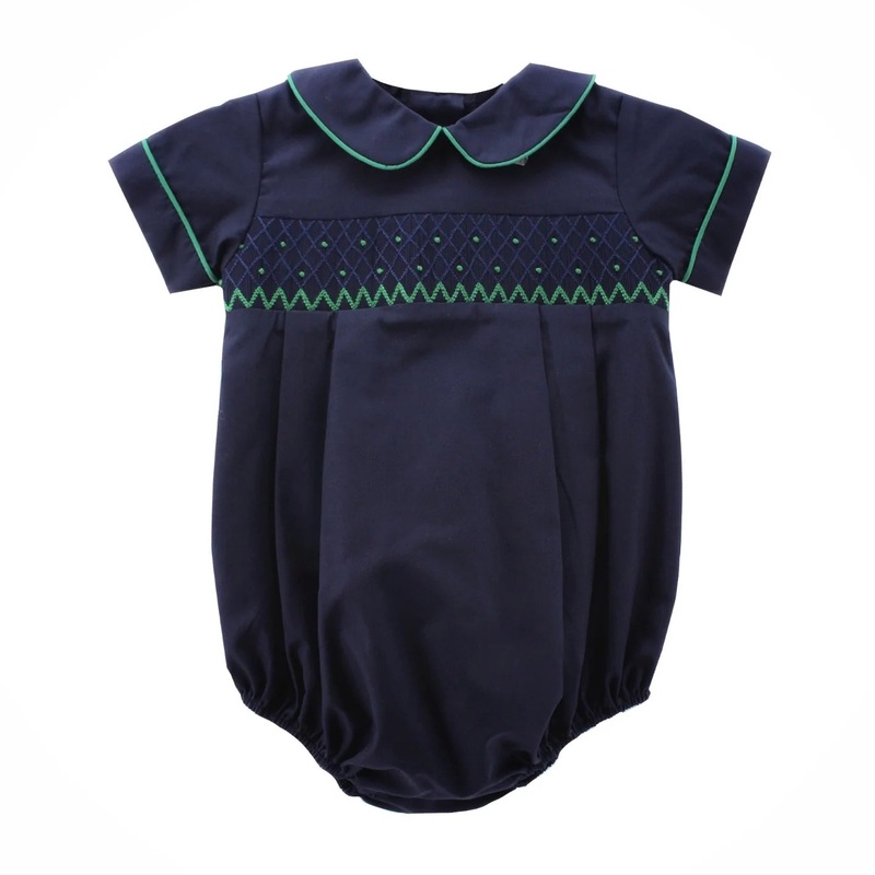 Zuccini Navy Broadcloth Brandon Bubble