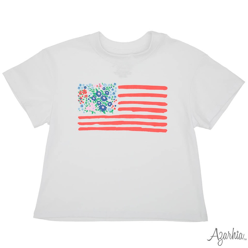 Azarhia Liberty Flowers Boxy White Tee