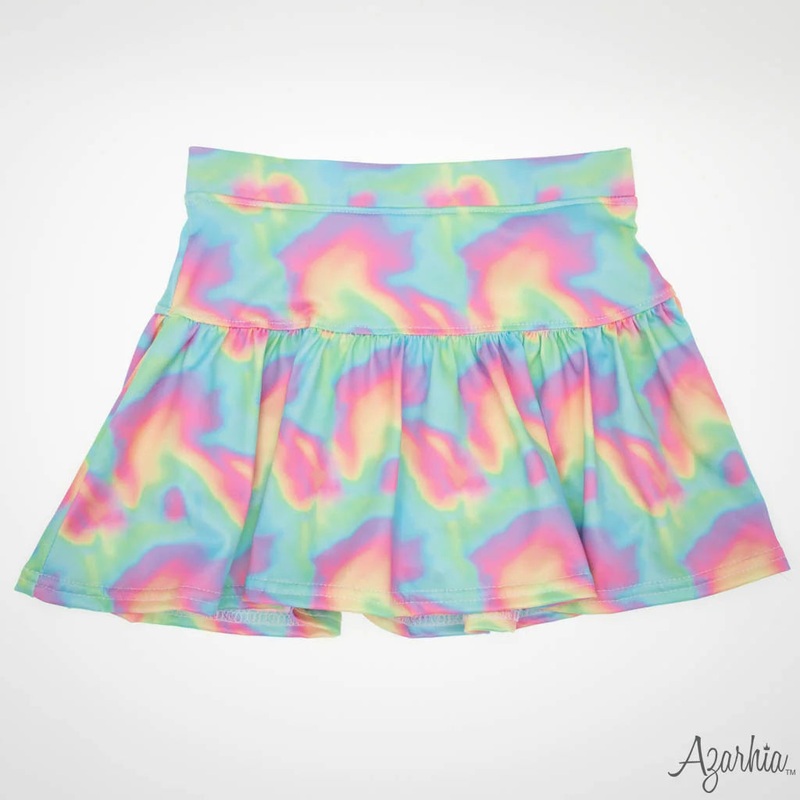 Azarhia Neon Wave Gathered Skort