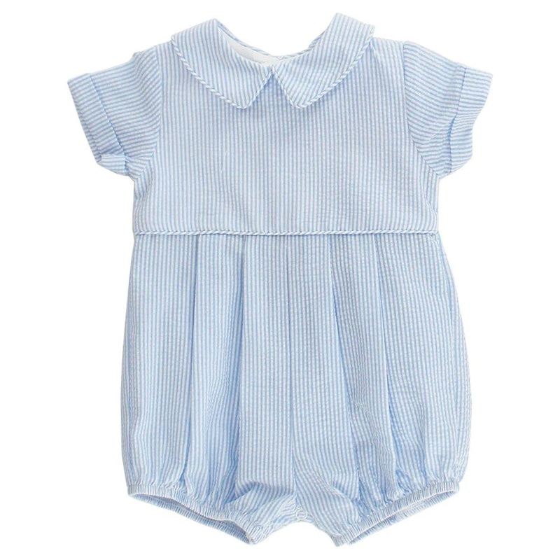 Bailey Boys Blue Striped Seersucker Bubble