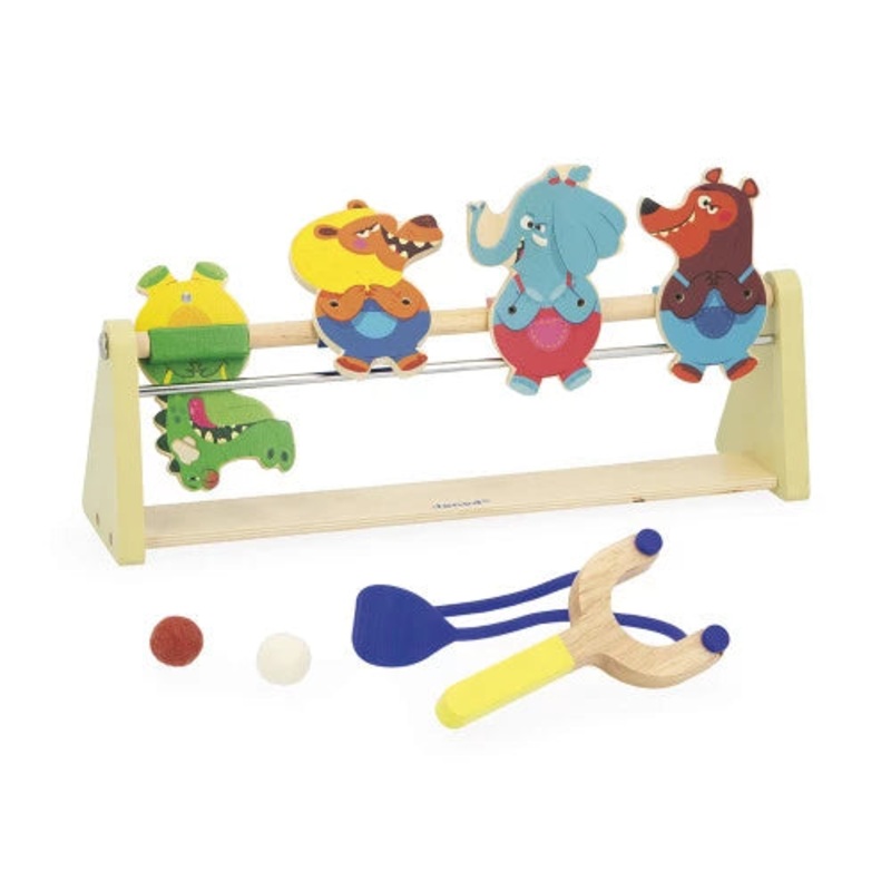 Janod Applepop Wooden Knock Them Over Game