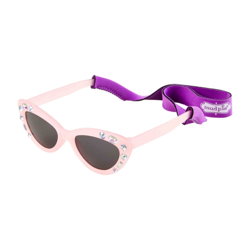 Mudpie Toddler Cat Eye Sunglasses & Neoprene Neck Strap