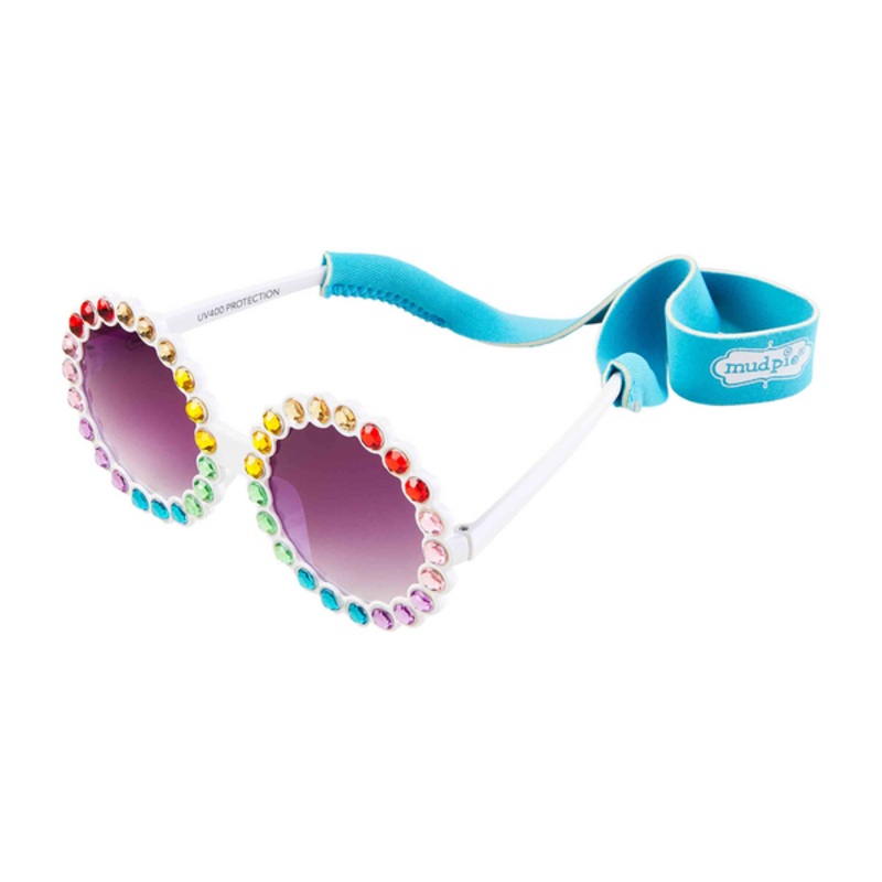 Mudpie Toddler Round Sunglasses & Neoprene Neck Strap