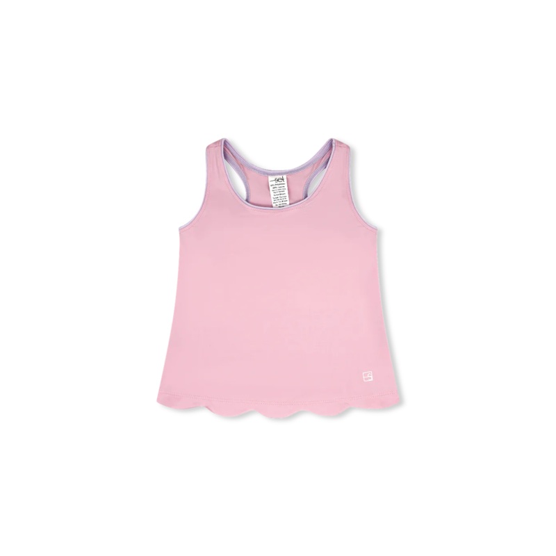 Set Athleisure Anna Scallop Tank -  Cotton Candy Pink, Petal Purple
