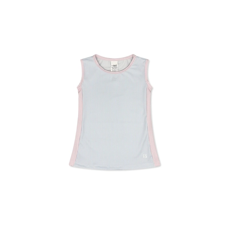Set Athleisure Maddy Tank - Cotton Candy Blue/Pink Ministripe