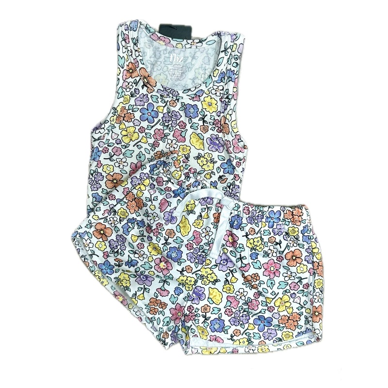 2pc FBZ Multi Color Flower Shorts Set