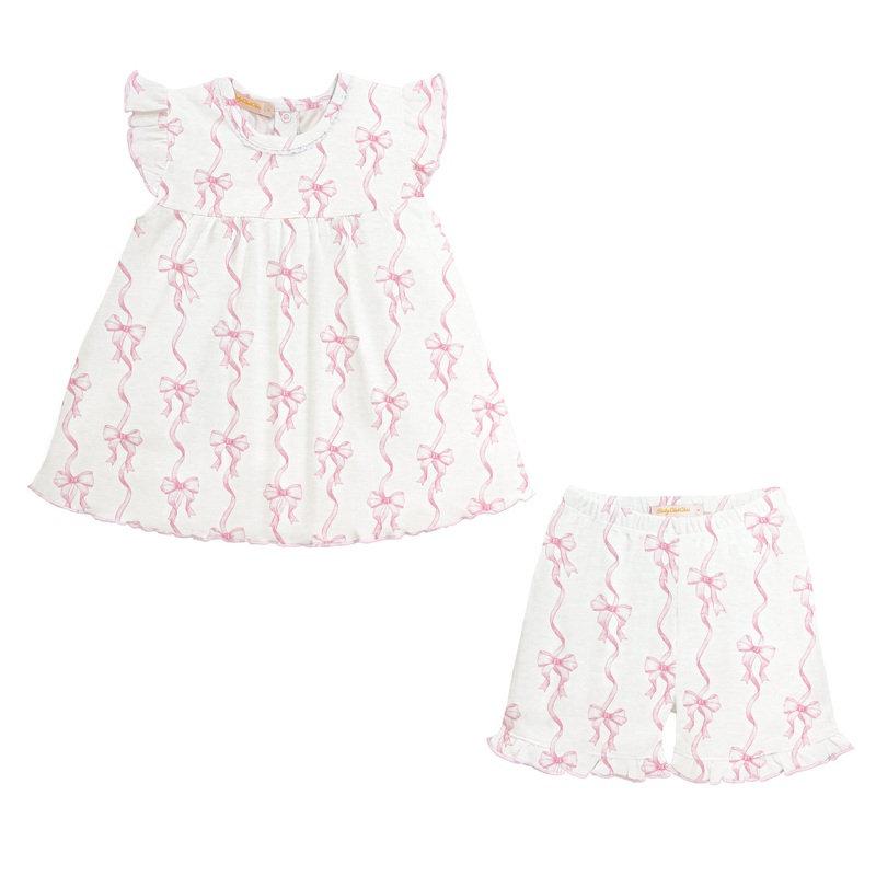 Baby Club Chic 2pc Coquette Bows Short Set