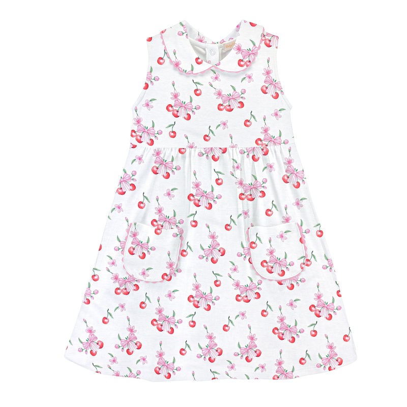 Baby Club Chic Cherry Pop Dress w/ Collar and pockets