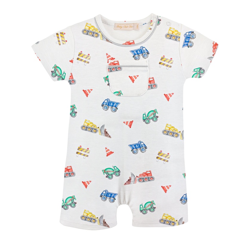Baby Club Chic Construction Romper w/ Pocket