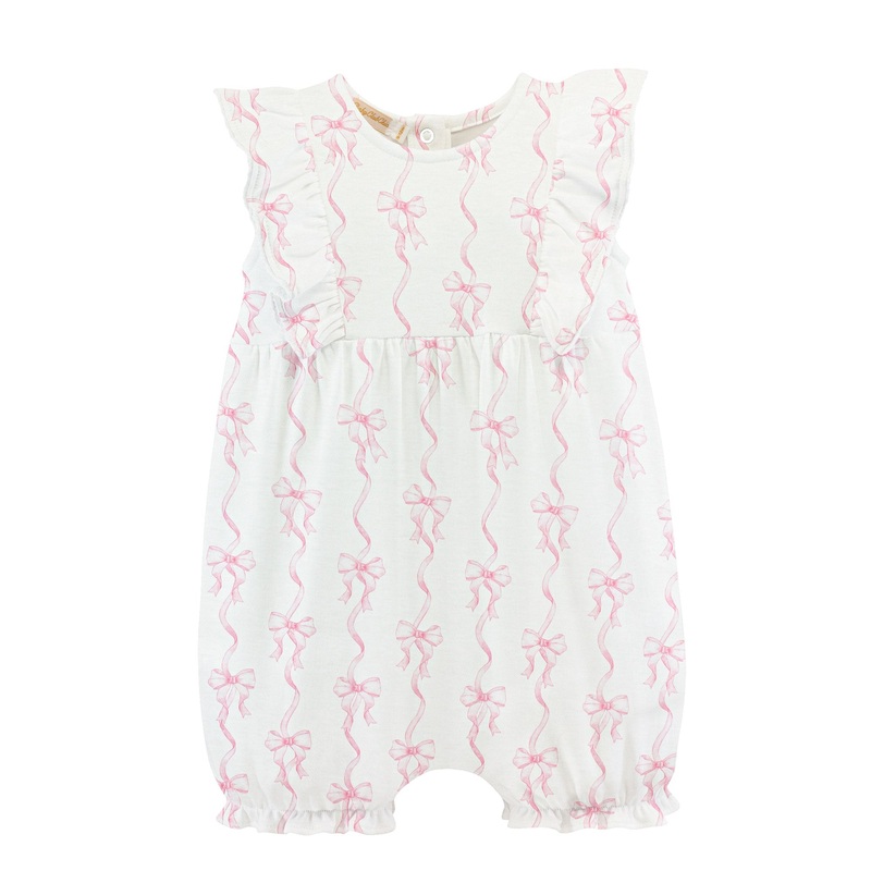 Baby Club Chic Coqutte Bows Romper w/ Ruffles