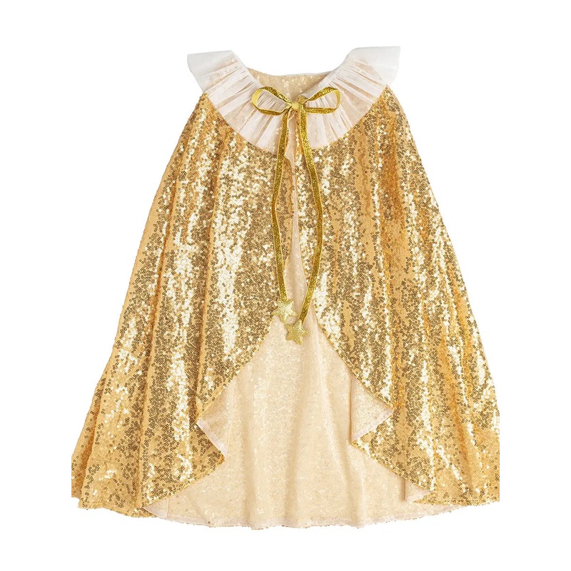 Dress Up Tulle Cape - Gold Sequin