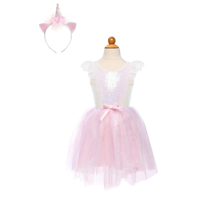 GP Dreamy Iridescent Pink Unicorn Dress & Headband