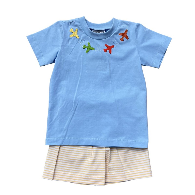 TRUE Boys Airplane Tee/Shorts 2Pc Set