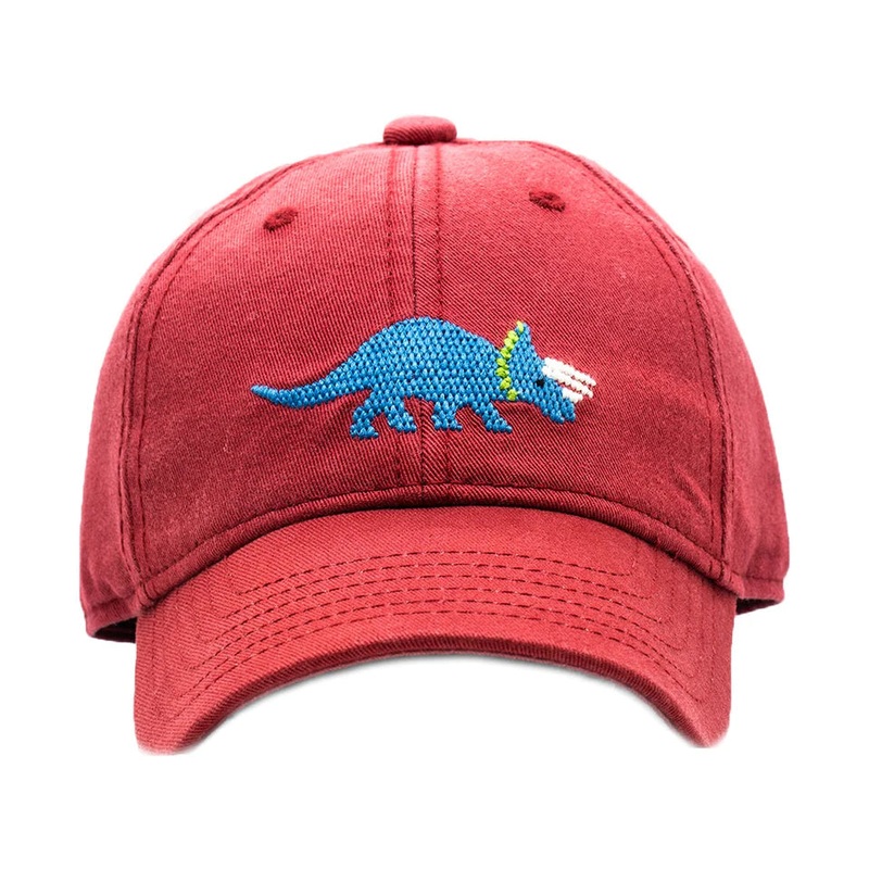 Harding Lane Baseball Hat Triceratops on Weathered Red
