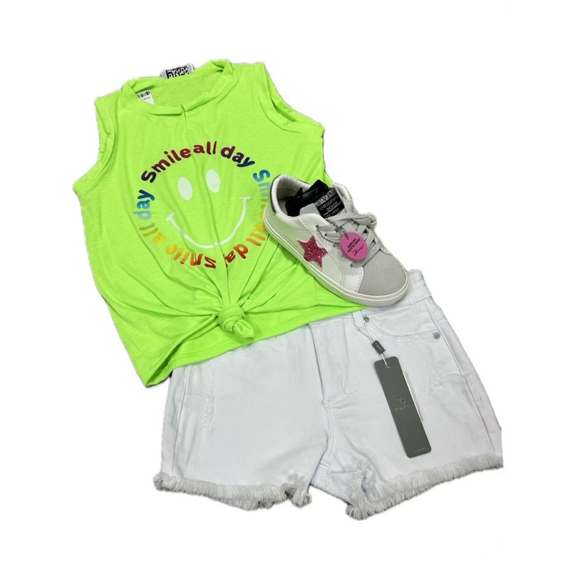 Rock Candy Neon Lime Smile All Day Tank Top