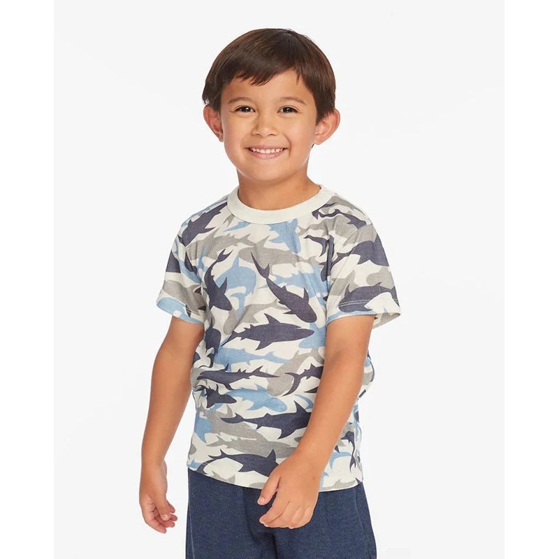 Chaser Boys All Over Camo Shark Tee