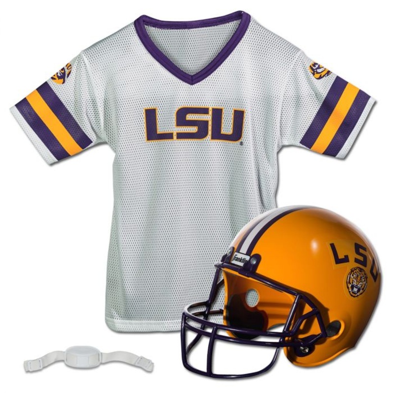 Franklin College Football LSU Tigers Helmet and Jersey 3Pc Set