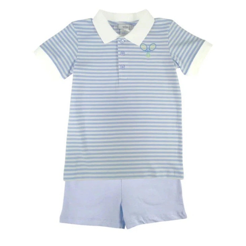 Ishtex Tennis Boy's Blue 2Pc Knit Short Set