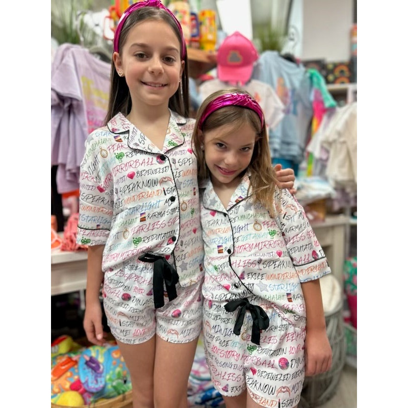Swiftie Silky Kids Pajama Short Set