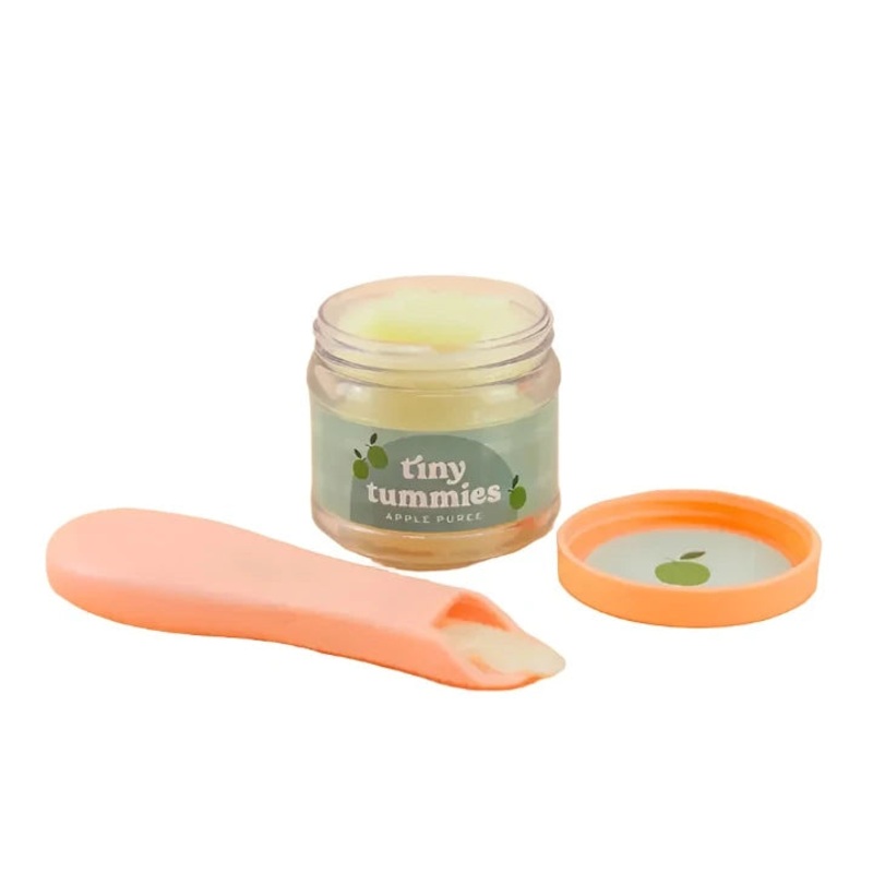 Tiny Tummies - Apple Puree Food - Jar and Spoon