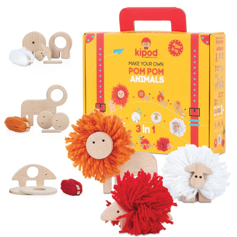 Wooden Make Your Own Pom Pom Animals