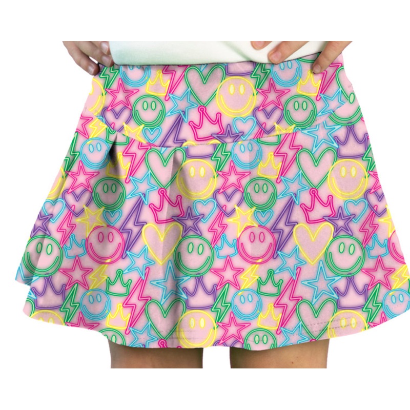 Azarhia Athleisure Happy Neon Tennis Skirt
