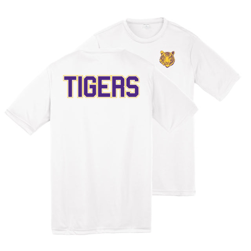 Azarhia White Dri-Fit Athletic Tiger T-Shirt