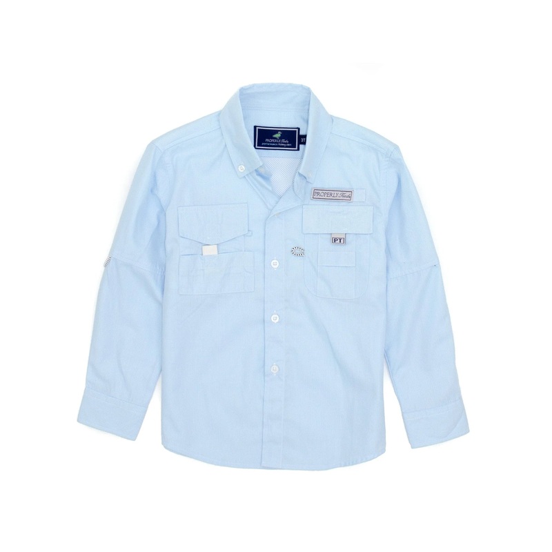 Properly Tied L/S Sportsman Performance Shirt-Aqua