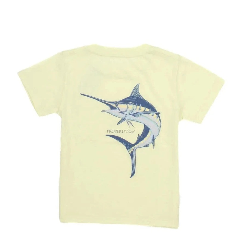 Properly Tied S/S Blue Marlin Graphic Tee - Yellow