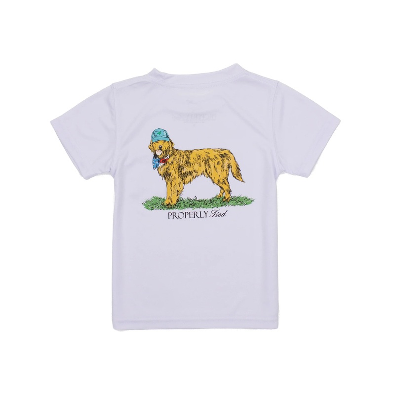 Properly Tied White Performance SS Tee - American Pup