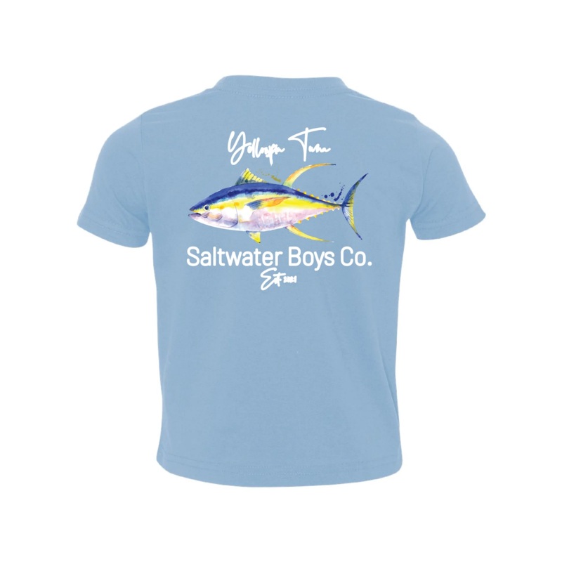 Saltwater Boys Co S/S Tee Shirt - Yellowfin Tuna on Blue