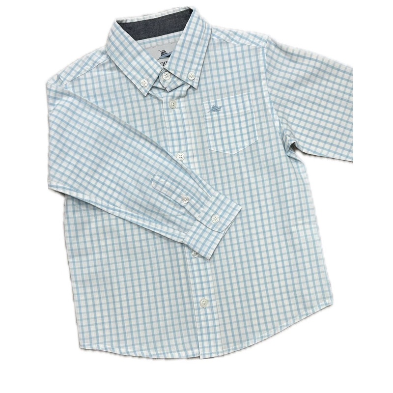 Southbound L/S Button Down Dress Shirt - Baby Blue/White