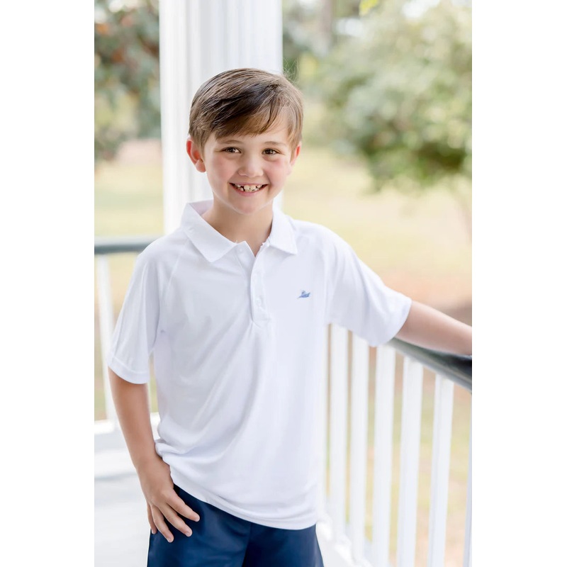 Southbound Solid White Dri-Fit Polo Shirt