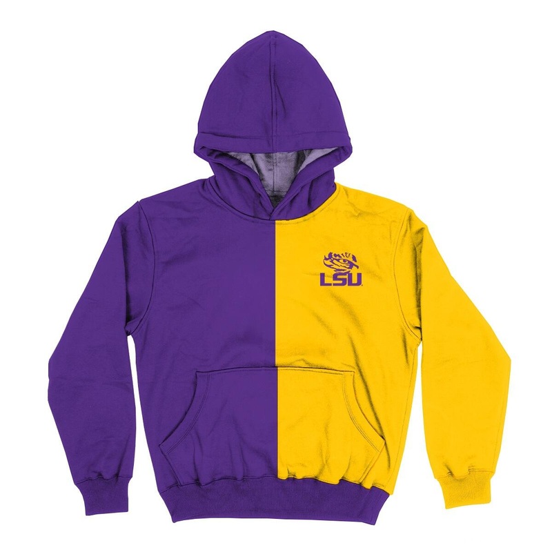 Tigers Purple/Gold Color Block Fleece Hoodie