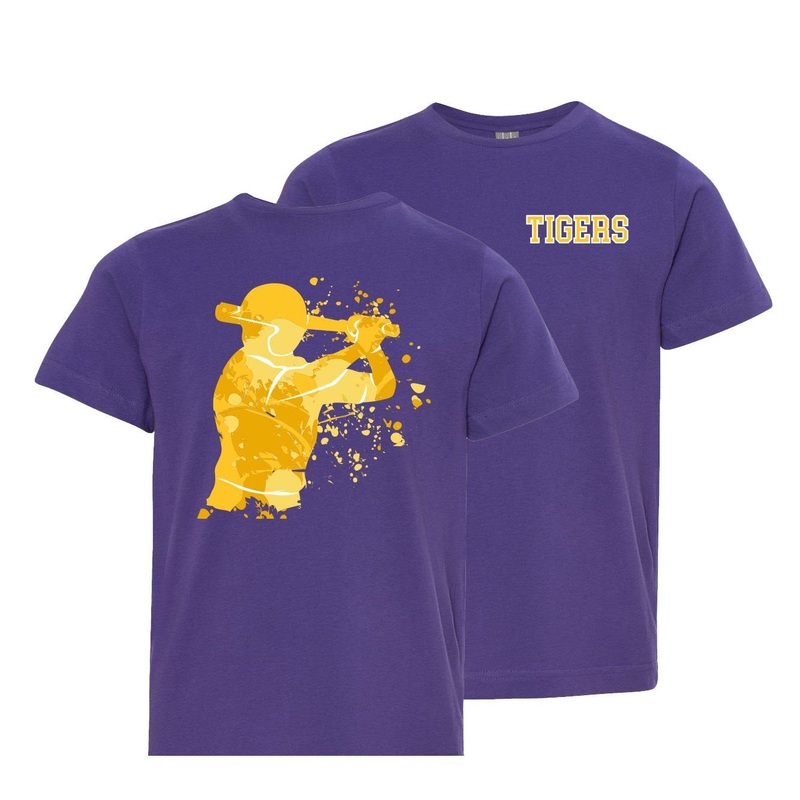 Azarhia Purple Dri-Fit Athletic Baseball Player T-Shirt