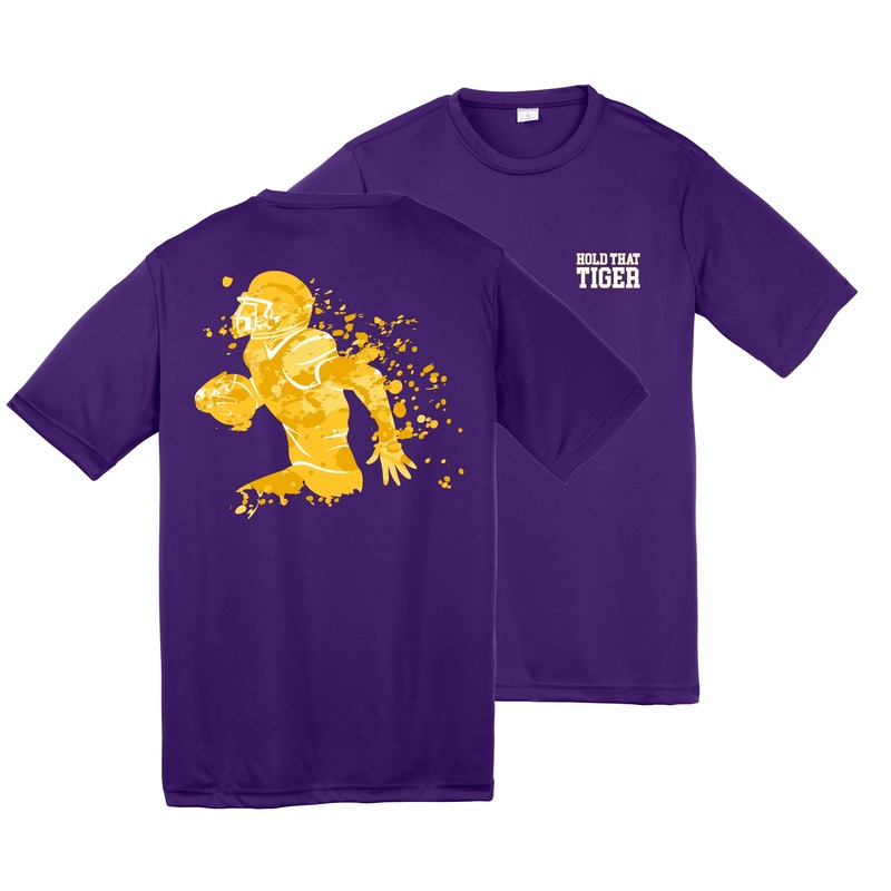 Azarhia Purple Dri-Fit Athletic Football Player T-Shirt