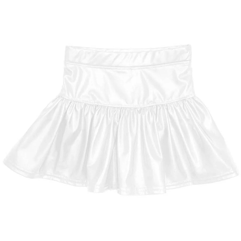 Azarhia White Metallic Gathered Skort
