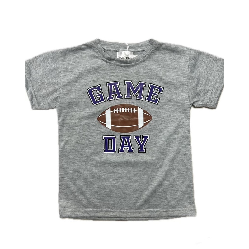 Belle Cher Gray Game Day Football S/S Tee