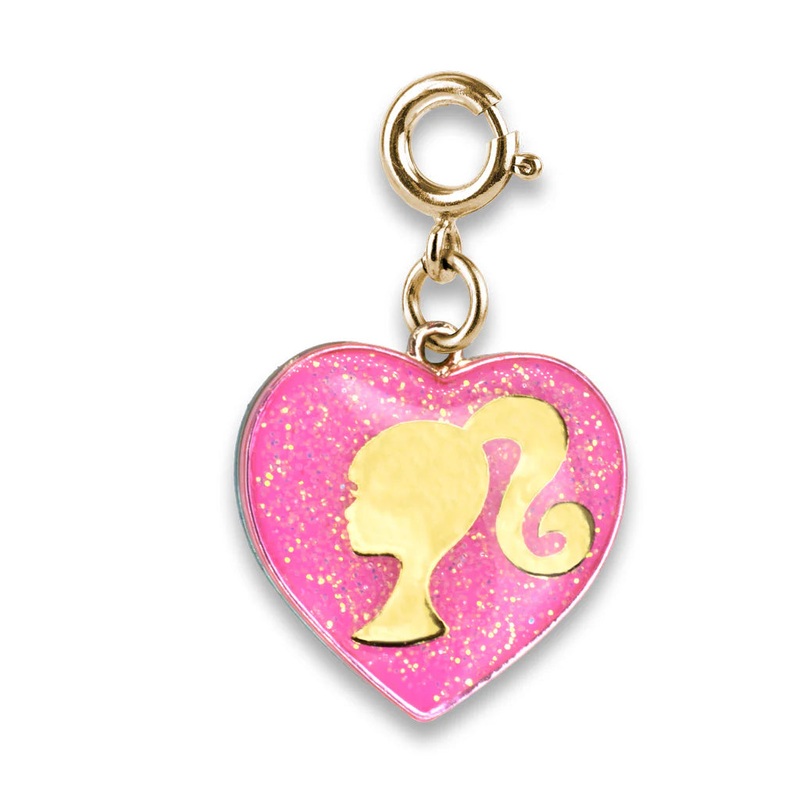 CHARM IT! Gold Barbie Girl Pink Heart Charm