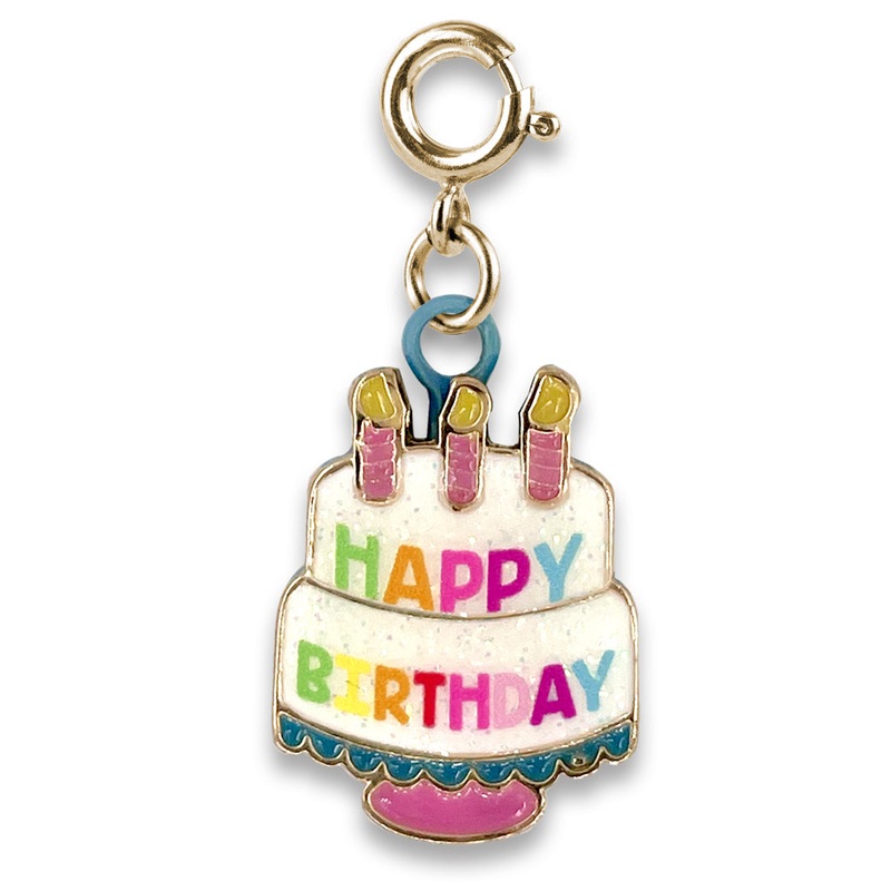 CHARM IT! Gold Happy Birthday Cake Charm